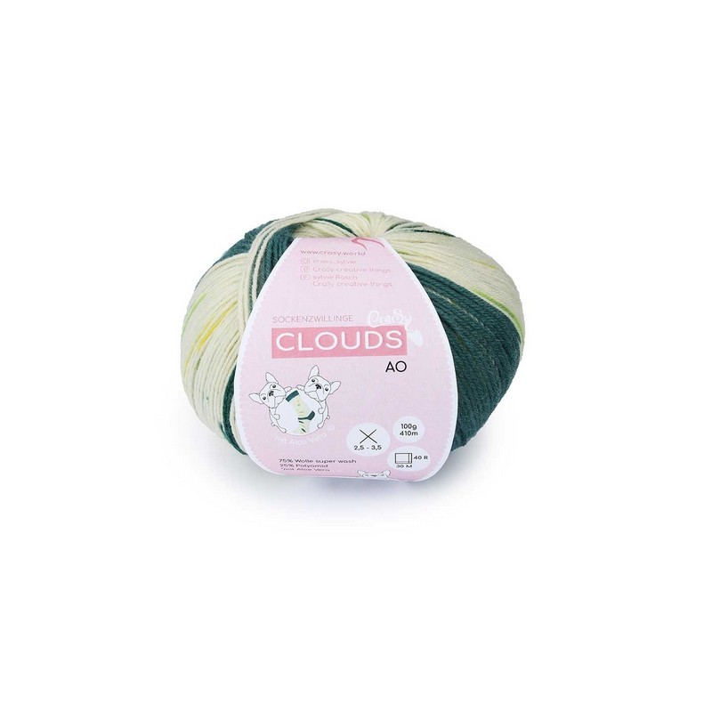 Crasy Wolle Clouds garen met Aloe Vera met prachtige weldadige kleuren.