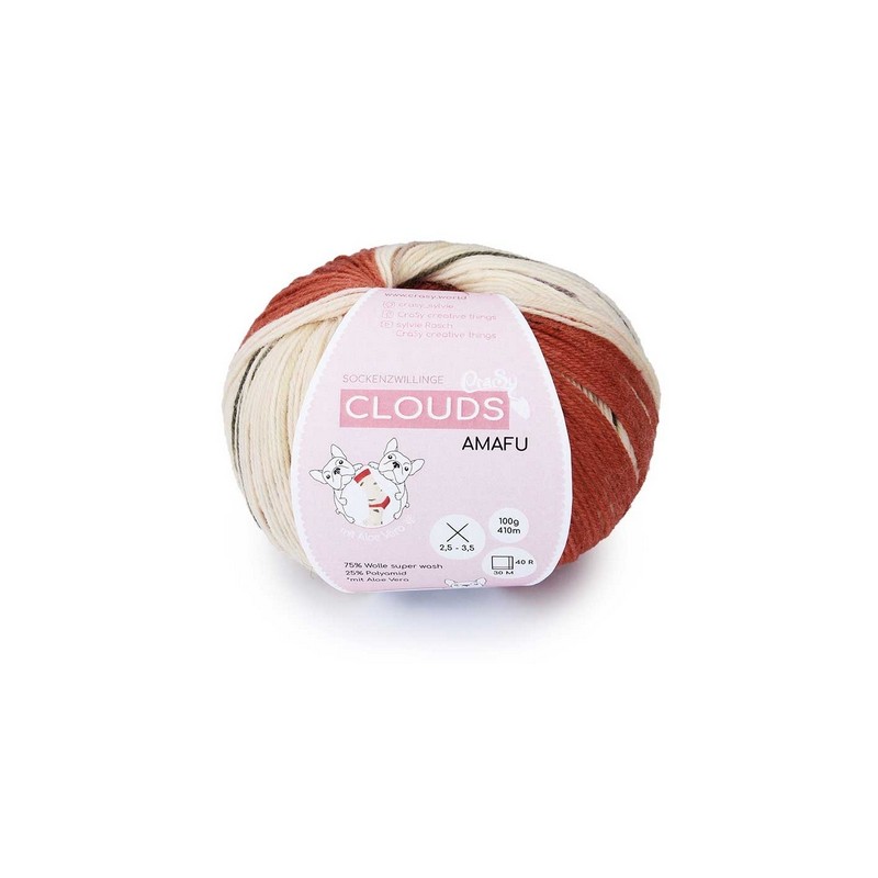 Crasy Wolle Clouds garen met Aloe Vera met prachtige weldadige kleuren.