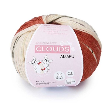 Crasy Wolle Clouds garen met Aloe Vera met prachtige weldadige kleuren.