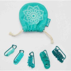 Diverse steekmarkeerders-houders van Knitpro voor haak-breiprojecten.