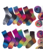 Rellana Flotte Socke Kolibri lang kleurverloop uniek regenboog effect